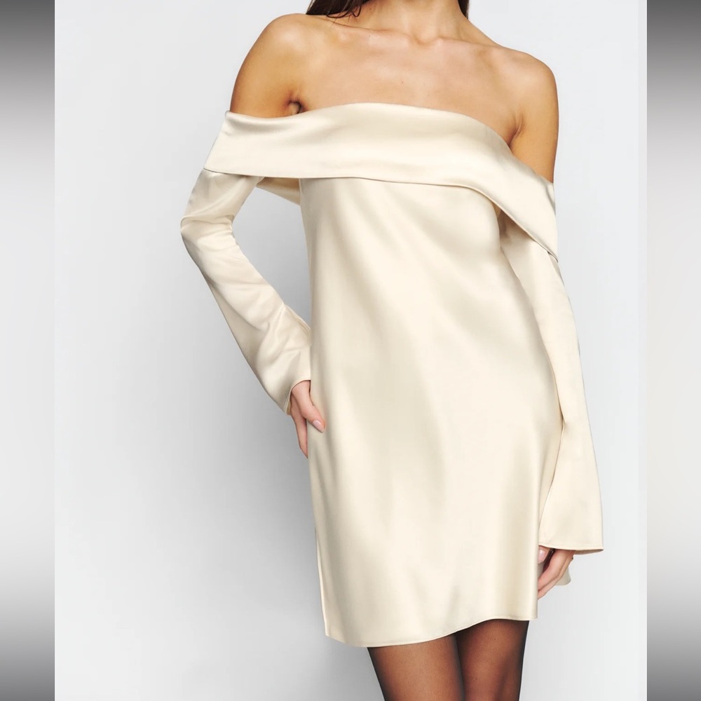 Reformation maves satin dress L NWT